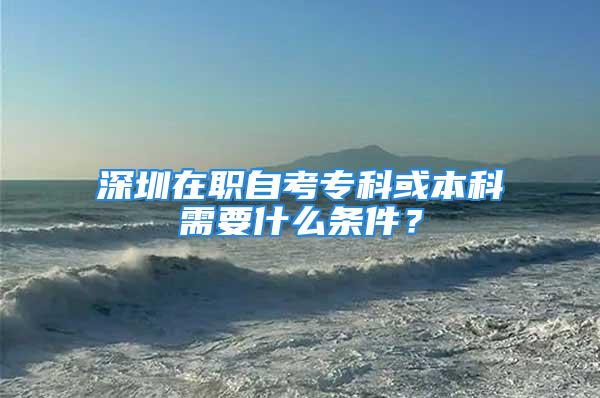 深圳在職自考?？苹虮究菩枰裁礂l件？