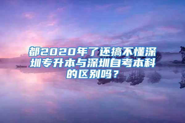 都2020年了還搞不懂深圳專升本與深圳自考本科的區別嗎？