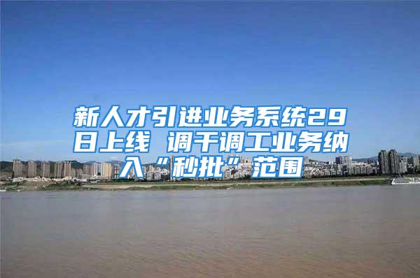 新人才引進業務系統29日上線 調干調工業務納入“秒批”范圍