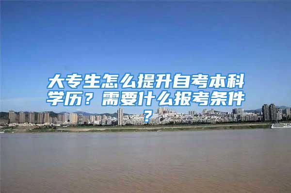 大專生怎么提升自考本科學歷？需要什么報考條件？