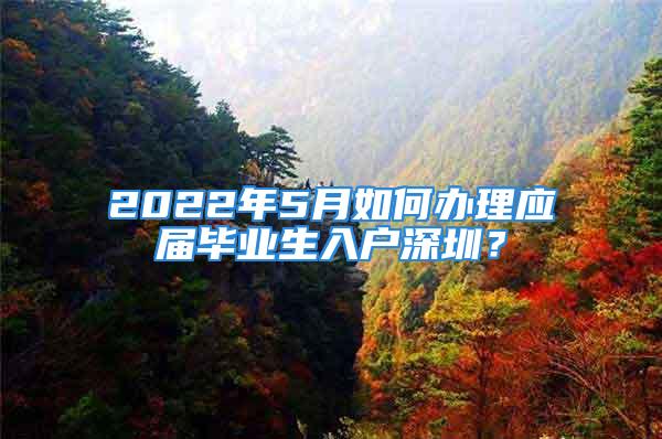 2022年5月如何辦理應屆畢業生入戶深圳？