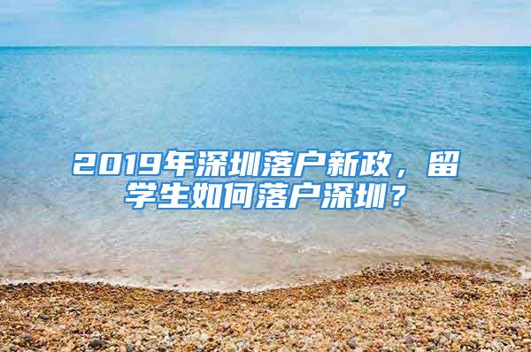 2019年深圳落戶新政，留學生如何落戶深圳？