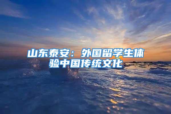 山東泰安：外國留學生體驗中國傳統文化