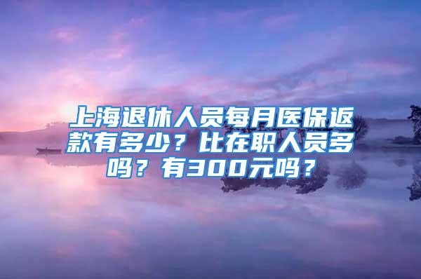 上海退休人員每月醫保返款有多少？比在職人員多嗎？有300元嗎？