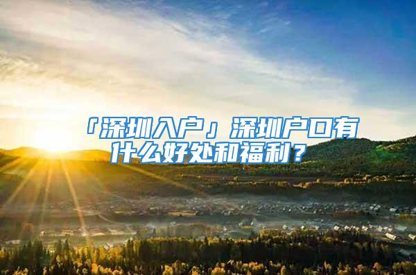 「深圳入戶」深圳戶口有什么好處和福利？