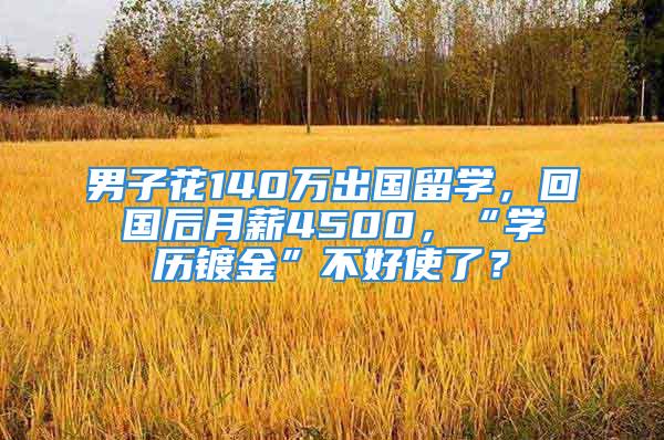 男子花140萬出國留學，回國后月薪4500，“學歷鍍金”不好使了？