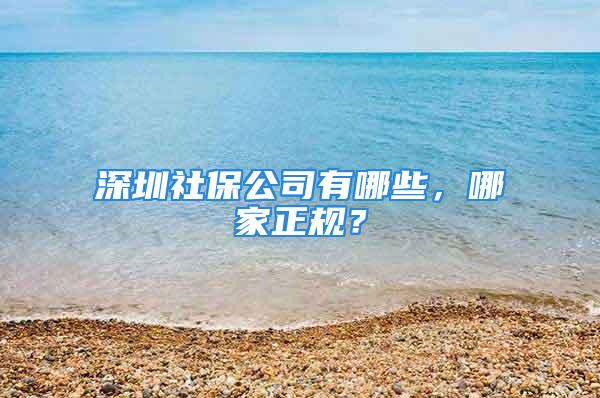 深圳社保公司有哪些，哪家正規？