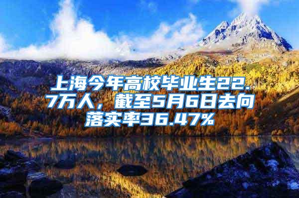 上海今年高校畢業生22.7萬人，截至5月6日去向落實率36.47%