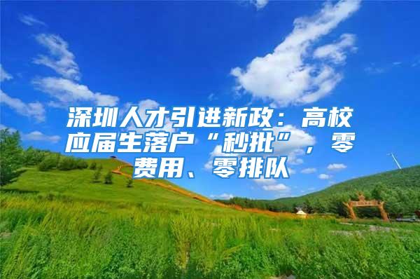 深圳人才引進新政：高校應屆生落戶“秒批”，零費用、零排隊