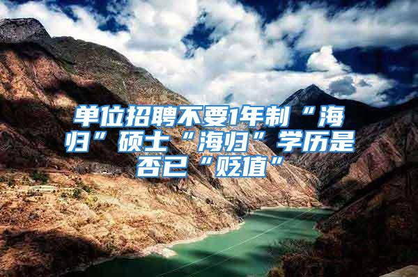 單位招聘不要1年制“海歸”碩士“海歸”學歷是否已“貶值”