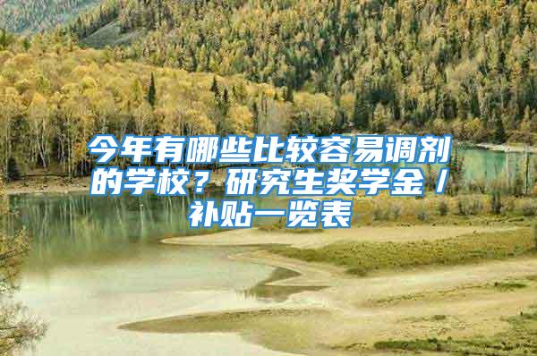 今年有哪些比較容易調劑的學校？研究生獎學金／補貼一覽表