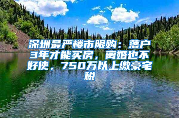 深圳最嚴樓市限購：落戶3年才能買房，離婚也不好使，750萬以上繳豪宅稅