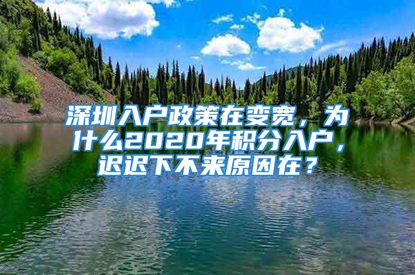 深圳入戶政策在變寬，為什么2020年積分入戶，遲遲下不來原因在？