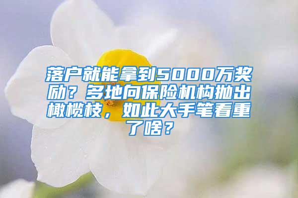 落戶就能拿到5000萬獎勵？多地向保險機構拋出橄欖枝，如此大手筆看重了啥？