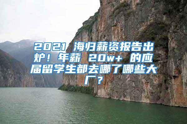 2021 海歸薪資報告出爐！年薪 20w+ 的應屆留學生都去哪了哪些大廠？