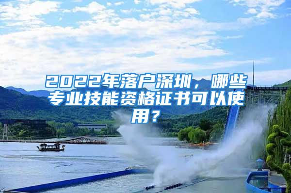 2022年落戶深圳，哪些專業技能資格證書可以使用？