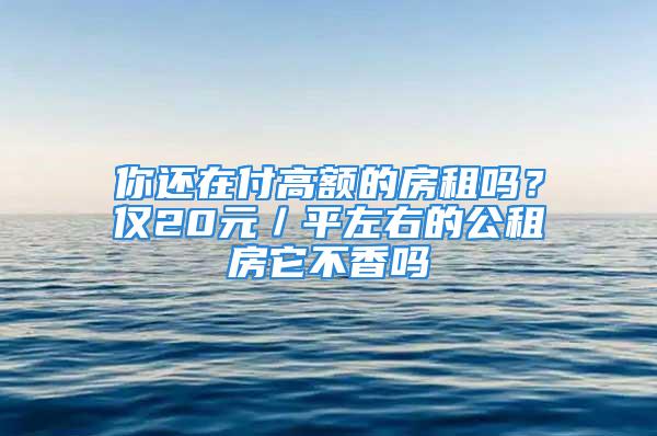 你還在付高額的房租嗎？僅20元／平左右的公租房它不香嗎