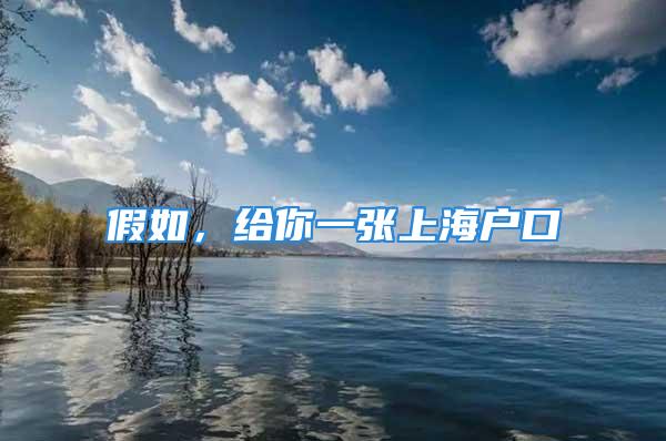 假如，給你一張上海戶口