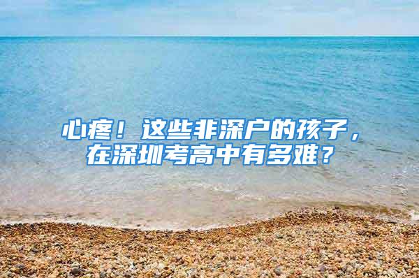 心疼！這些非深戶的孩子，在深圳考高中有多難？