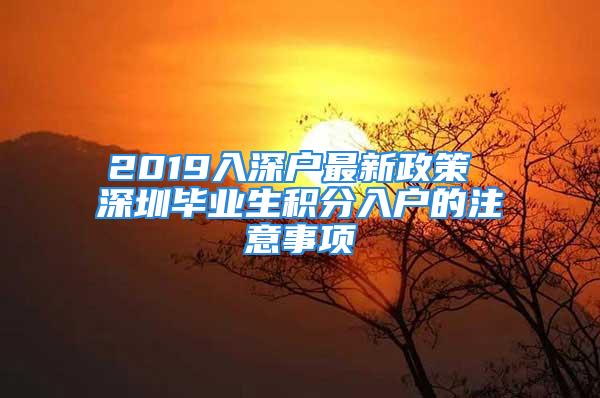 2019入深戶最新政策 深圳畢業生積分入戶的注意事項