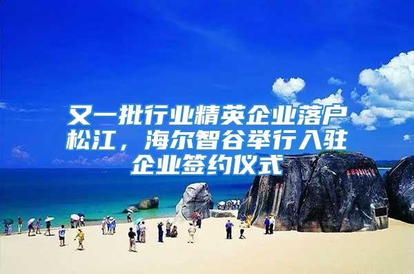 又一批行業精英企業落戶松江，海爾智谷舉行入駐企業簽約儀式