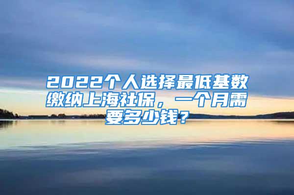 2022個人選擇最低基數繳納上海社保，一個月需要多少錢？