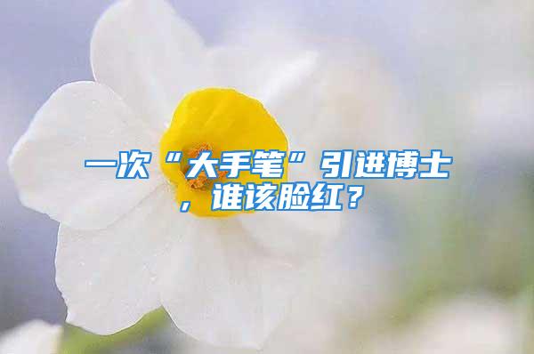 一次“大手筆”引進博士，誰該臉紅？