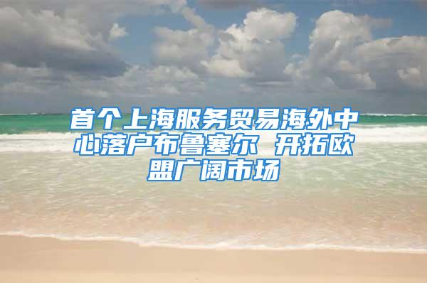 首個上海服務貿易海外中心落戶布魯塞爾 開拓歐盟廣闊市場