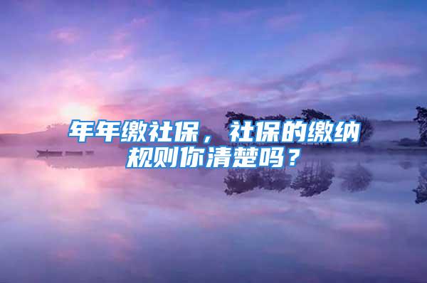 年年繳社保，社保的繳納規則你清楚嗎？