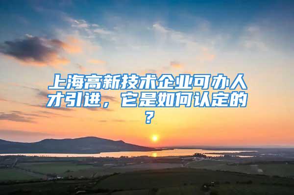 上海高新技術企業可辦人才引進，它是如何認定的？