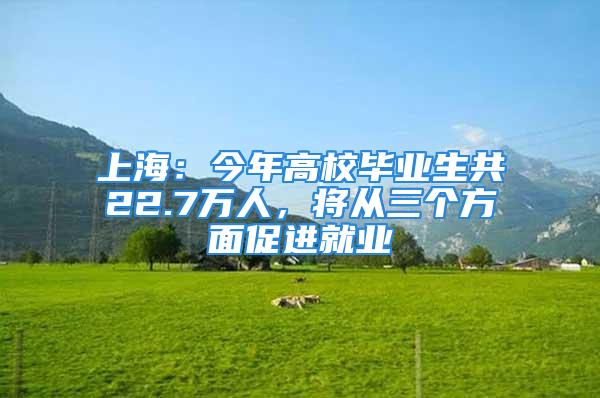 上海：今年高校畢業生共22.7萬人，將從三個方面促進就業