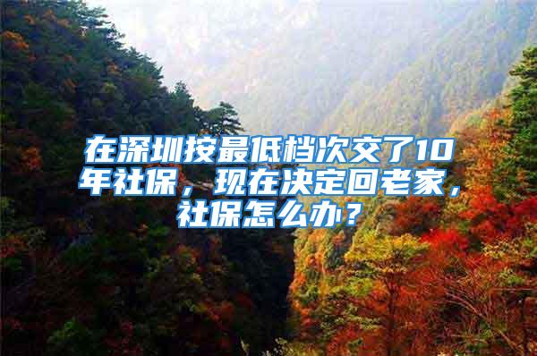 在深圳按最低檔次交了10年社保，現在決定回老家，社保怎么辦？