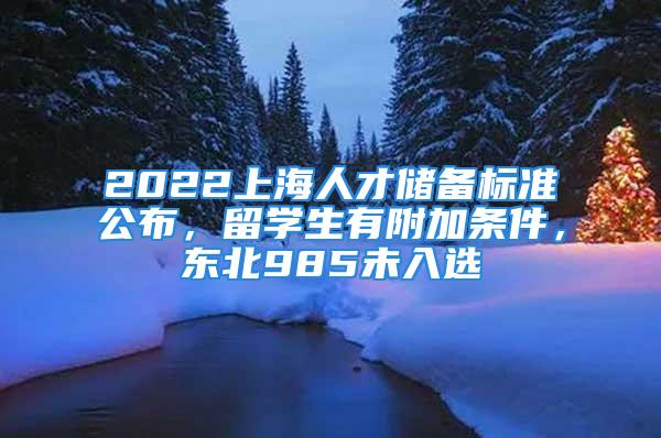 2022上海人才儲備標準公布，留學生有附加條件，東北985未入選