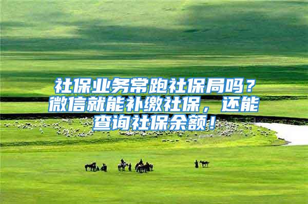 社保業務常跑社保局嗎？微信就能補繳社保，還能查詢社保余額！