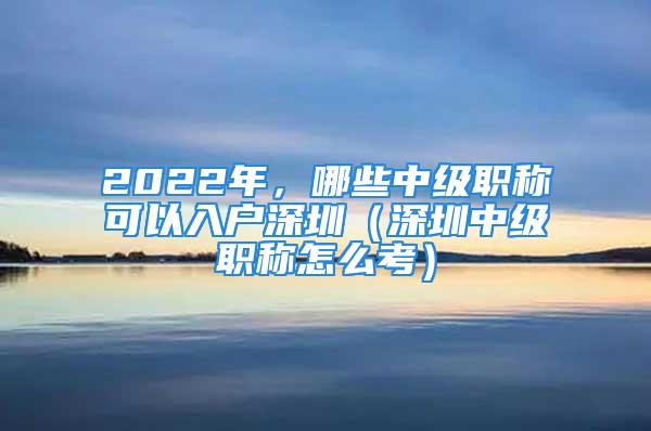 2022年，哪些中級職稱可以入戶深圳（深圳中級職稱怎么考）