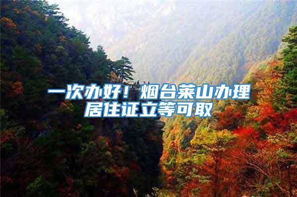 一次辦好！煙臺萊山辦理居住證立等可取