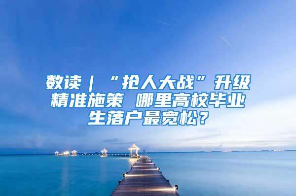 數讀｜“搶人大戰”升級精準施策 哪里高校畢業生落戶最寬松？