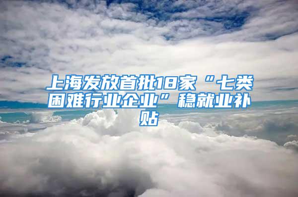 上海發放首批18家“七類困難行業企業”穩就業補貼