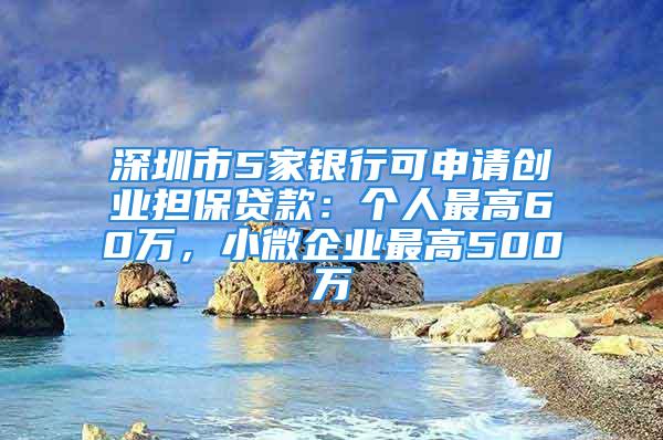 深圳市5家銀行可申請創業擔保貸款：個人最高60萬，小微企業最高500萬