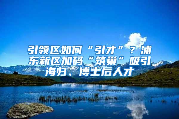 引領區如何“引才”？浦東新區加碼“筑巢”吸引海歸、博士后人才