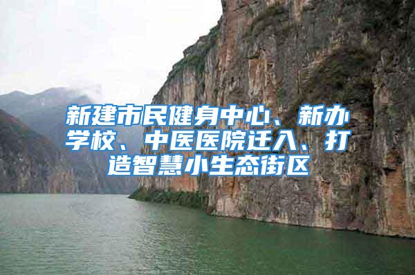 新建市民健身中心、新辦學校、中醫醫院遷入、打造智慧小生態街區