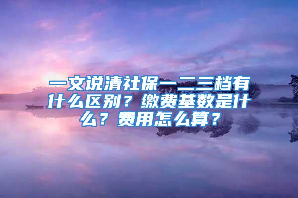 一文說清社保一二三檔有什么區別？繳費基數是什么？費用怎么算？