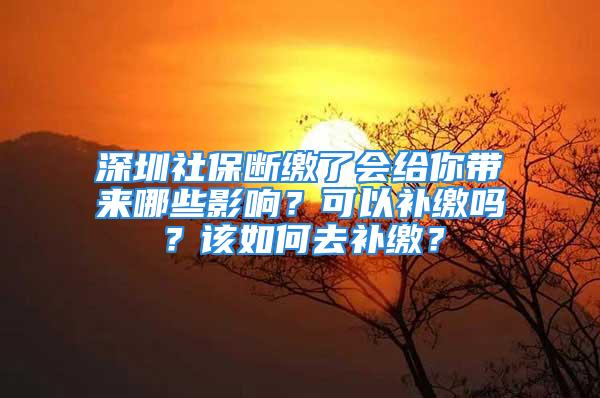 深圳社保斷繳了會給你帶來哪些影響？可以補繳嗎？該如何去補繳？