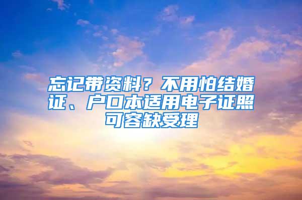 忘記帶資料？不用怕結婚證、戶口本適用電子證照可容缺受理