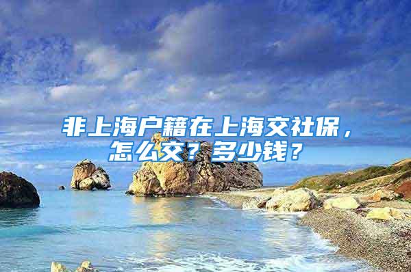 非上海戶籍在上海交社保，怎么交？多少錢？