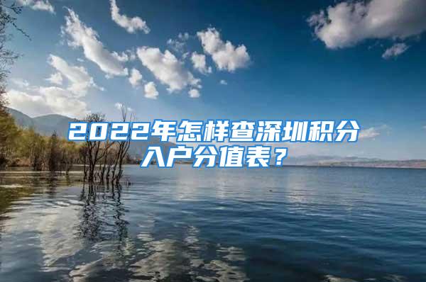 2022年怎樣查深圳積分入戶分值表？