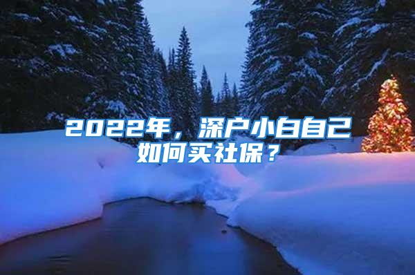 2022年，深戶小白自己如何買社保？