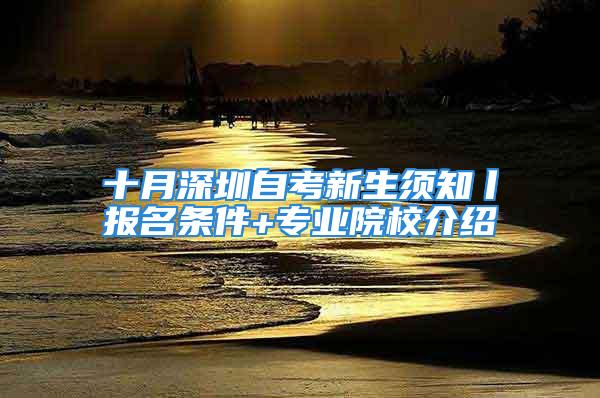 十月深圳自考新生須知丨報名條件+專業院校介紹