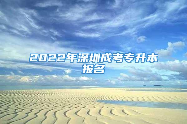 2022年深圳成考專升本報名