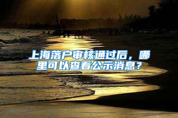 上海落戶審核通過后，哪里可以查看公示消息？